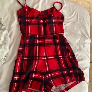 it’s a red, white, blue romper size small
